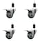 Service Caster 3'' SS Gray Poly Swivel 1-3/8'' Expanding Stem Caster Set Total Lock Brake, 4PK SCC-SSEXTTL20S314-PPUB-138-4 - alternate 1
